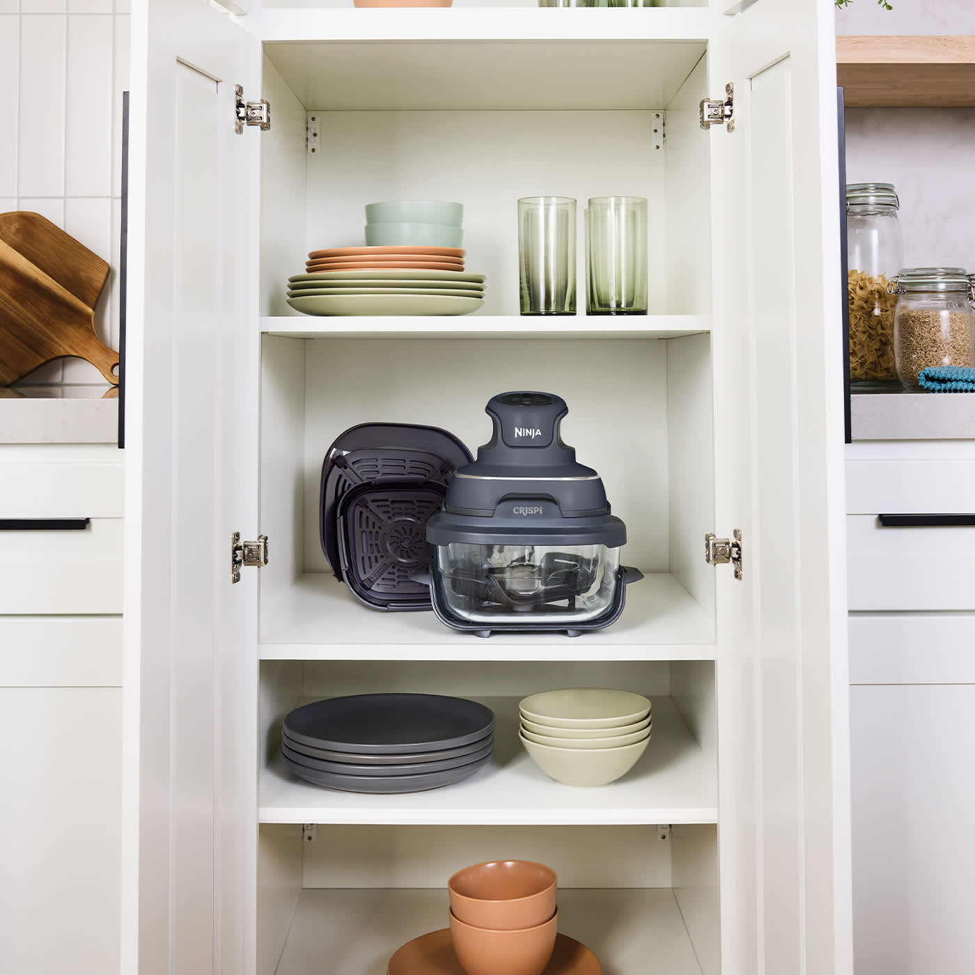 Ninja-FN101-InUse-Lids-Storage-Cabinet